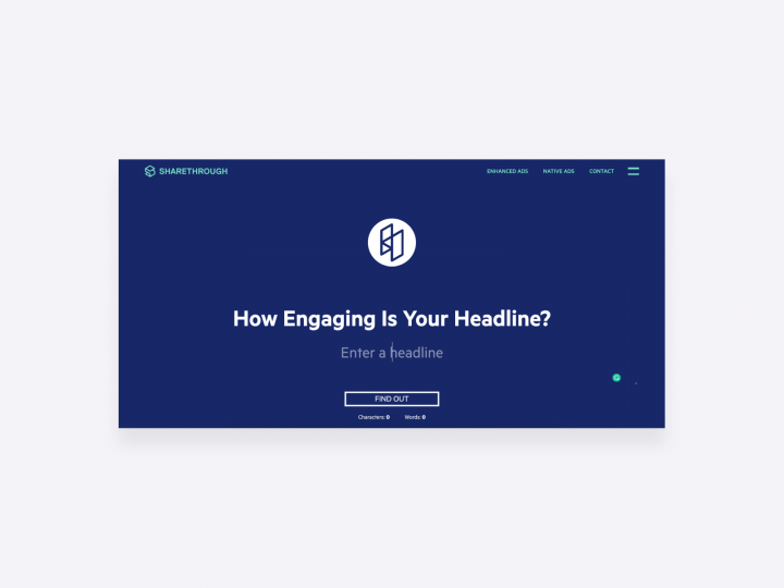 copywriting tool by sharethrough that analyzes how engaging a headline is